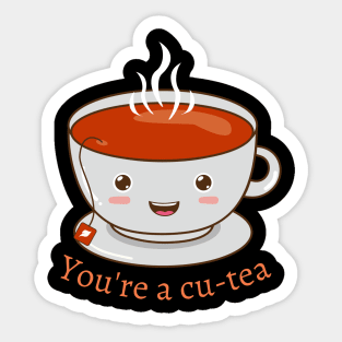 Funny Tea Pun You are a Cu-Tea Cup of Tea Sticker